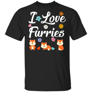 I Love Furries Cute Fox Animal Lover Gifts T-Shirt - Macnystore