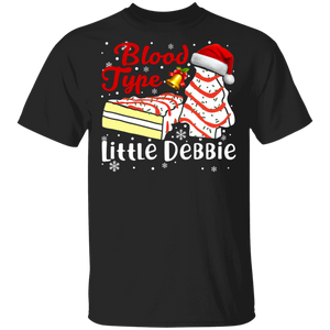 Christmas Snack Cake Lover Shirt Blood Type Little Debbie Cute Christmas Tree Snack Cake Lover Gifts Christmas T-Shirt - Macnystore