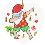 Christmas Ornament Dabbing Santa Christmas Summer Tropical Hawaiian Santa Dabbing Ornament Xmas - Macnystore