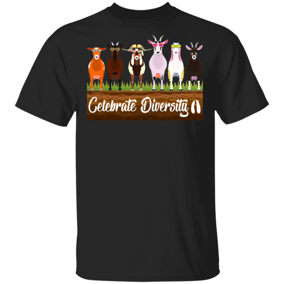 Celebrate Diversity Funny Goats Matching Goat Lover Owner Farmer Rancher Gifts T-Shirt - Macnystore