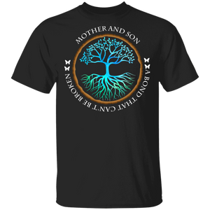 Mother And Son A Bond That Can't Be Broken Cool Tree Root Round Shirt Matching Mother's Day Gifts T-Shirt - Macnystore