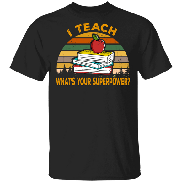 Vintage Retro I Teach What's Your Superpower T-Shirt - Macnystore