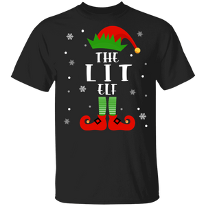 Christmas Elf Lover Shirt The Lit Elf Funny Christmas Elf Matching Family Group Gifts T-Shirt - Macnystore