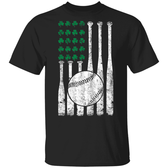 Softball American Flag Shamrock St Patrick's Day Gifts T-Shirt - Macnystore