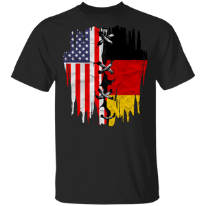 American Flag And German Flag Matching German Americans German Descent Gifts T-Shirt - Macnystore