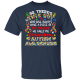 So There's This Boy He Calls Me Grandma Cute Autism Awareness Month Autistic Children Autism Patient Kids Men Women Gifts T-Shirt - Macnystore