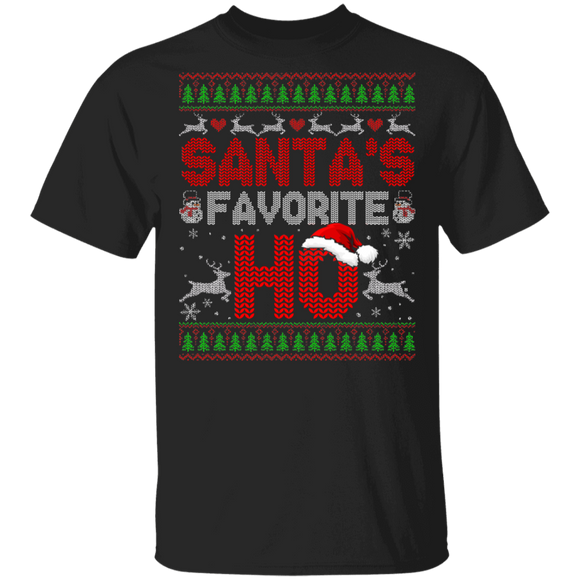 Christmas Santa Shirt Santa's Favorite Ho Ugly Funny Christmas Sweater Santa Lover Gifts T-Shirt - Macnystore