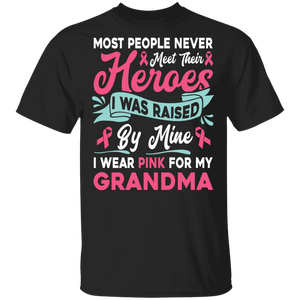 I Wear Pink For My Grandma Cool Breast Cancer Awareness Family Gifts T-Shirt - Macnystore