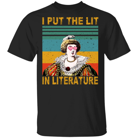 Vintage Retro I Put The Lit In Literature Gifts T-Shirt - Macnystore