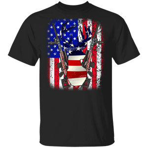 American Flag Deer Hunting Matching Hunting 4th Of July Independence Day Gifts T-Shirt - Macnystore