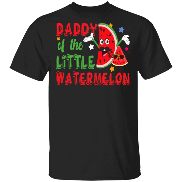 Daddy Of The Little Watermelon Funny Watermelon Matching Family Gifts T-Shirt - Macnystore