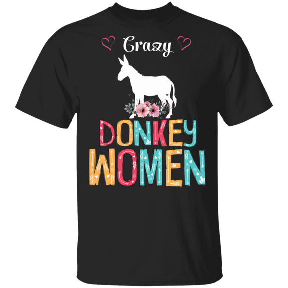 Crazy Donkey Women Funny Female Donkey Lover T-Shirt - Macnystore