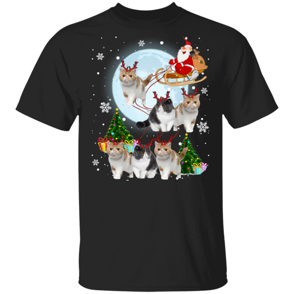 Christmas Cat Shirt Exotic Shorthair Reindeer Christmas Cute X-mas Exotic Shorthair Cat Lover Gifts Christmas T-Shirt - Macnystore