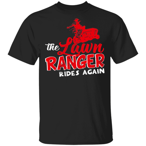 Tractor Lover Shirt The Lawn Ranger Rides Again Cool Lawn Tractor Mowing Lover Gifts T-Shirt - Macnystore