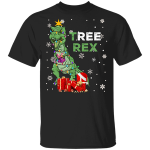 Christmas T-Rex Lover Shirt Tree Rex Funny Christmas Tree T-Rex Lover Gifts Christmas T-Shirt - Macnystore