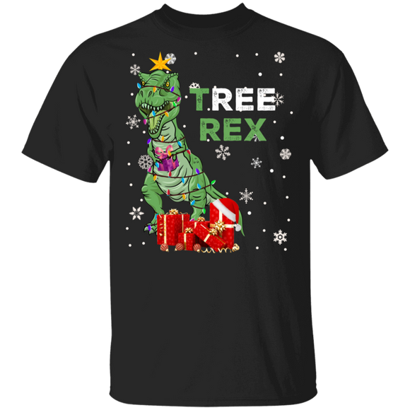 Christmas T-Rex Lover Shirt Tree Rex Funny Christmas Tree T-Rex Lover Gifts Christmas T-Shirt - Macnystore