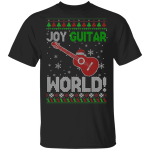 Christmas Guitar Lover Shirt Joy Guitar World Funny Ugly Christmas Sweater Santa Guitar Lover Gifts Christmas T-Shirt - Macnystore