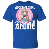 Just A Girl Who Lives Anime Funny Otaku Anime Lover Youth T-Shirt - Macnystore