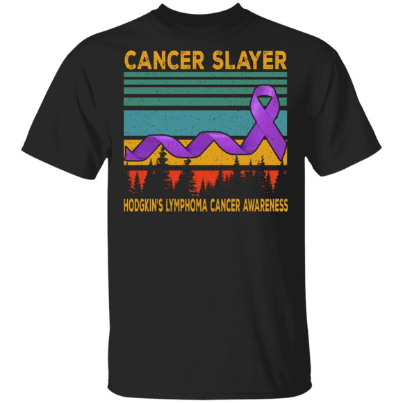 Cancer Slayer Hodgkin's Lymphoma Cancer Awareness Ribbon (1) T-Shirt - Macnystore