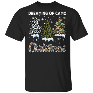 Christmas Tree Shirt Dreaming Of Camo Christmas Cool Camo Christmas Trees Men Gifts Christmas T-Shirt - Macnystore