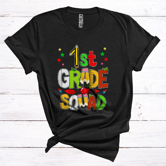 MacnyStore - 1st Grade Squad Back To School Cute Pencil Team Of Teacher Student Kids T-Shirt
