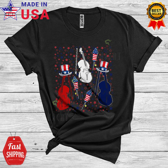 MacnyStore - 4th Of July Violin US Flag Patriotic Lover Music Instruments Musicaholic T-Shirt