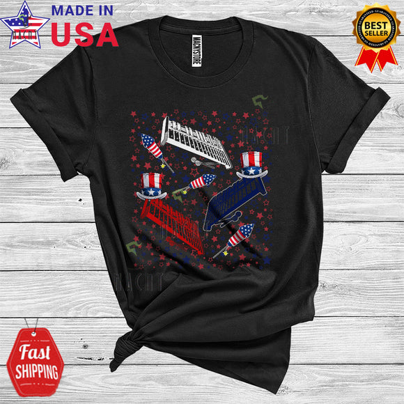 MacnyStore - 4th Of July Xylophone US Flag Patriotic Lover Music Instruments Musicaholic T-Shirt
