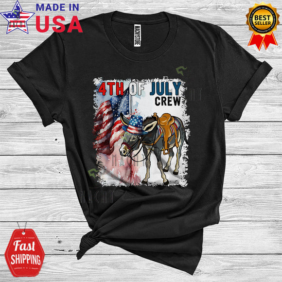 MacnyStore - 4th of July Donkey WearIng Hat American Flag Cool Farm Animal Lover T-Shirt
