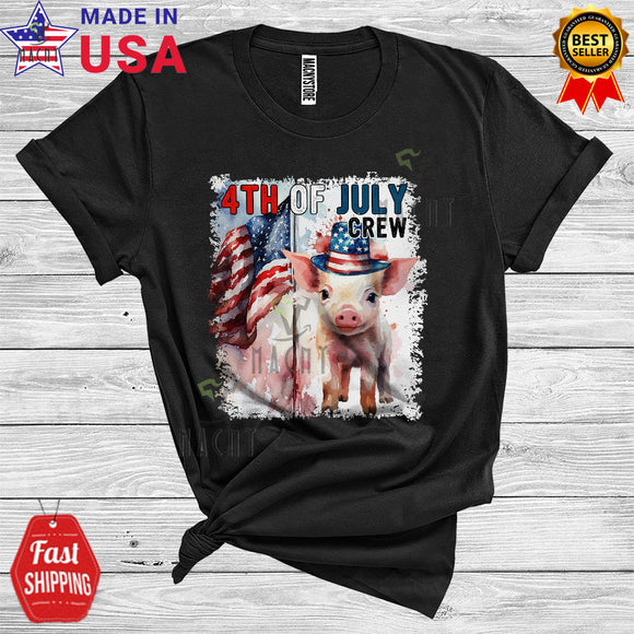MacnyStore - 4th of July Pig WearIng Hat American Flag Cool Farm Animal Lover T-Shirt