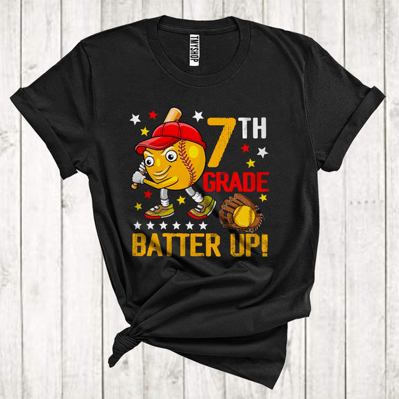 MacnyStore - 7th Grade Batter Softball Cute Ball Kids Sport Player Lover Back To School T-Shirt
