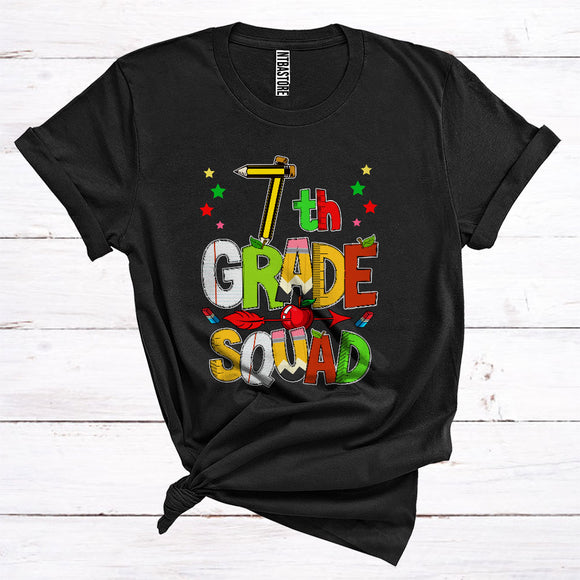 MacnyStore - 7th Grade Squad Back To School Funny Pencil Team Of Teacher Student Kids T-Shirt