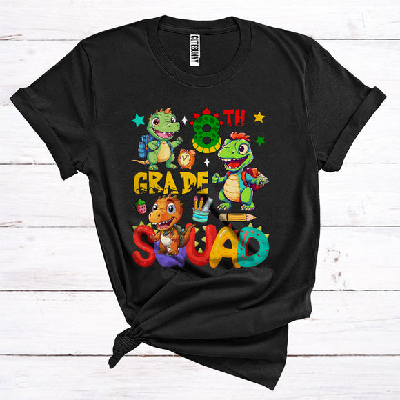 MacnyStore - 8th Grade Squad Cute Dinosaur First Day Back To School Student Lover T-Shirt