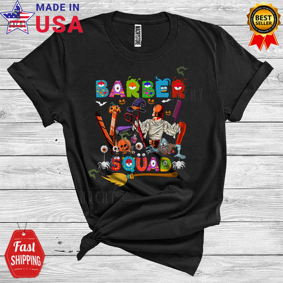 MacnyStore - Barber Squad Funny Halloween Mummy Witch Barber Tools Matching Jobs Group T-Shirt