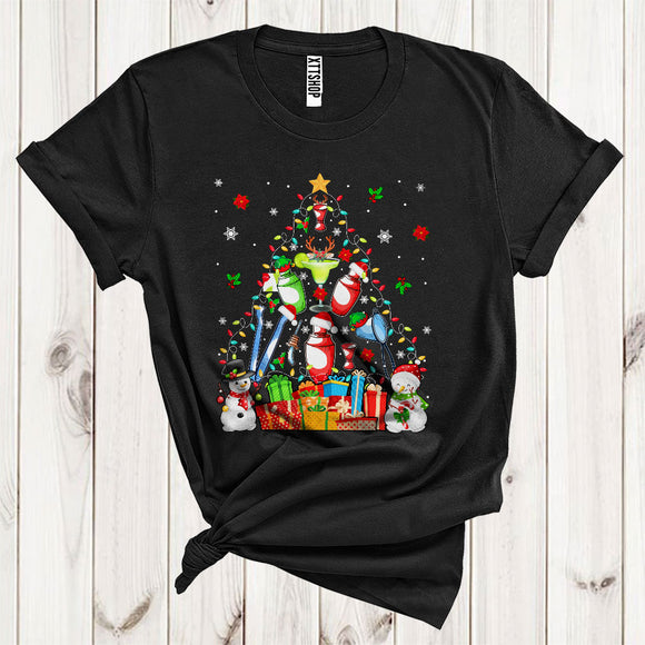 MacnyStore - Bartender Christmas Tree Lights Cool ELF Reindeer Santa Bartender Tools Lover T-Shirt