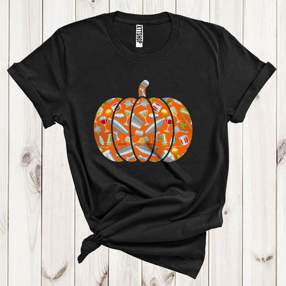 MacnyStore - Bartender Tools Pumpkin Shape Funny Halloween Costume Matching Careers Group T-Shirt