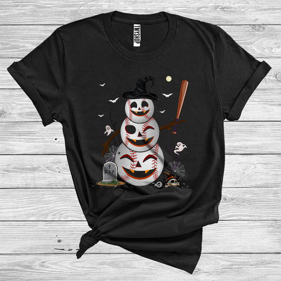 MacnyStore - Baseball Snowman Witch Player Funny Halloween Costume Ball Sports Lover T-Shirt