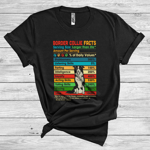 MacnyStore - Border Collie Facts Percent Of Daily Values Funny Skills Puppy Owner T-Shirt