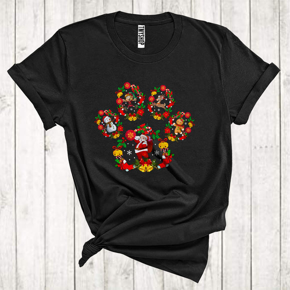 MacnyStore - Christmas Costume Cute Santa Elf Reindeer Snowman Cookie Puppy Paw Shape T-Shirt