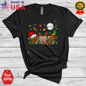 MacnyStore - Christmas Dental Three Teeth Cute Santa Elf Reindeer Tooth Dentist Group T-Shirt