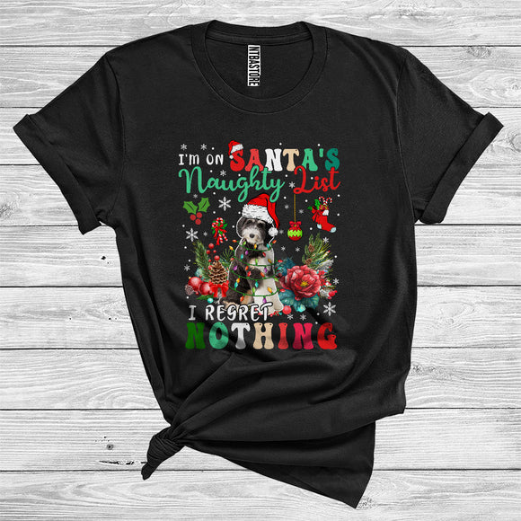 MacnyStore - I'm On Santa's Naughty List I Regret Nothing Cute Christmas Santa Bernedoodle Lover T-Shirt