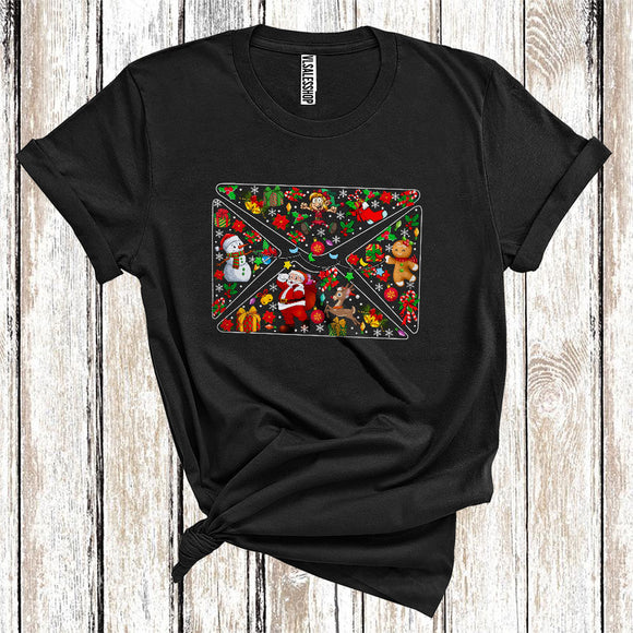 MacnyStore - Christmas Envelope Shape Cute Christmas Santa Reindeer Elf Snowman Matching Postal Worker Group T-Shirt