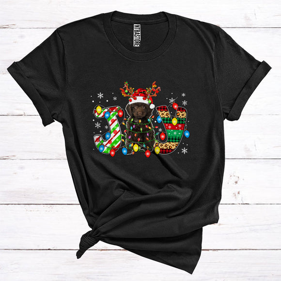 MacnyStore - Christmas Joy Sproodle Reindeer Santa Xmas Lights Cute Animal Owner T-Shirt