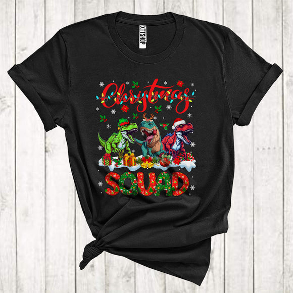 MacnyStore - Christmas Squad Cool Christmas ELF Reindeer Santa T-Rex Xmas Dinosaur Lover T-Shirt