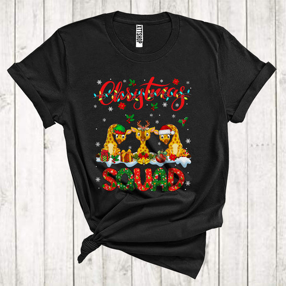MacnyStore - Christmas Squad Awesome ELF Reindeer Santa Giraffe Xmas Animal Lover T-Shirt