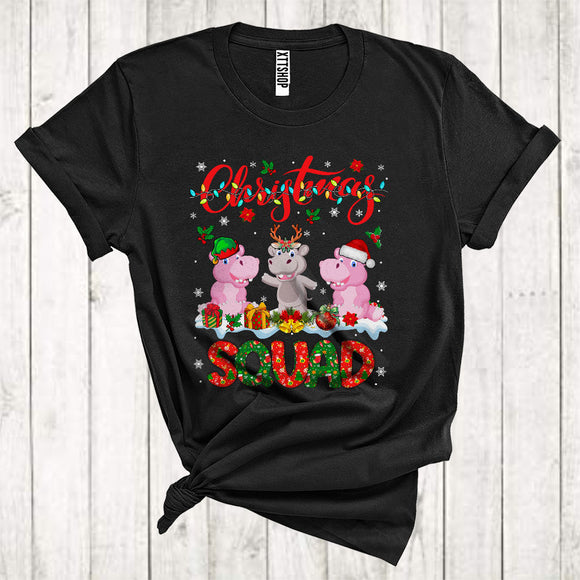 MacnyStore - Christmas Squad Awesome ELF Reindeer Santa Hippo Xmas Animal Lover T-Shirt