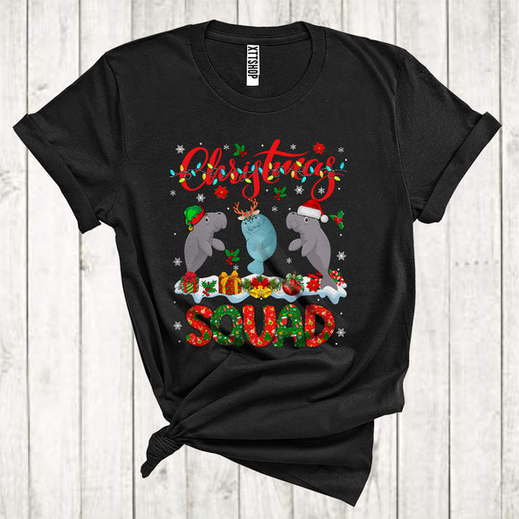 MacnyStore - Christmas Squad Awesome ELF Reindeer Santa Manatee Xmas Animal Lover T-Shirt