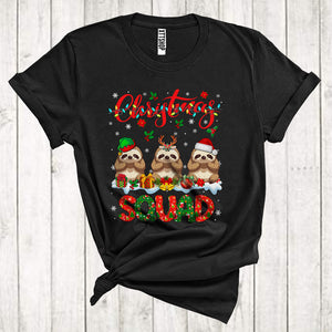 MacnyStore - Christmas Squad Awesome ELF Reindeer Santa Sloth Xmas Animal Lover T-Shirt