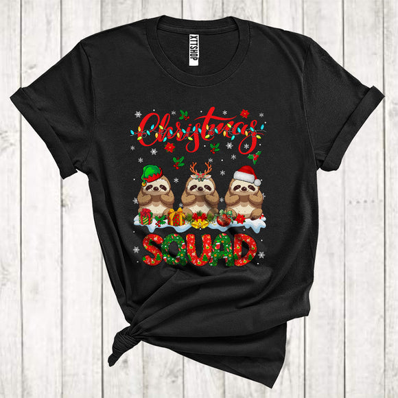 MacnyStore - Christmas Squad Awesome ELF Reindeer Santa Sloth Xmas Animal Lover T-Shirt