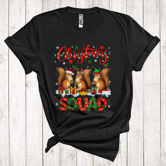 MacnyStore - Christmas Squad Awesome ELF Reindeer Santa Squirrel Xmas Animal Lover T-Shirt