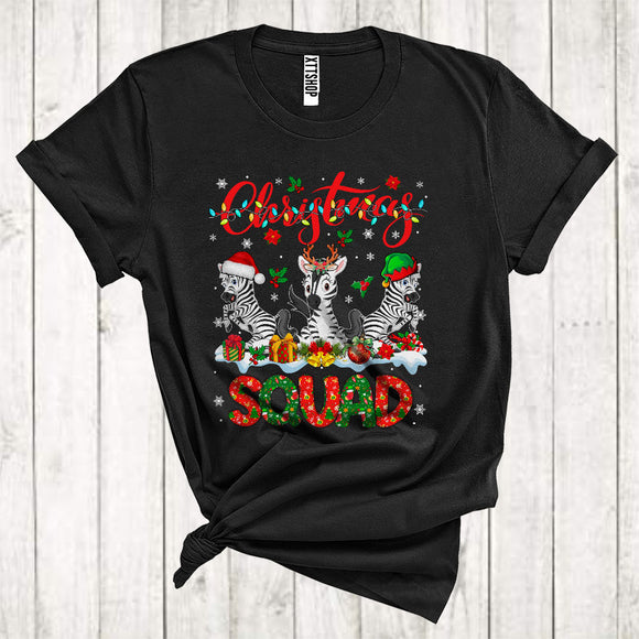 MacnyStore - Christmas Squad Awesome ELF Reindeer Santa Zebra Xmas Animal Lover T-Shirt